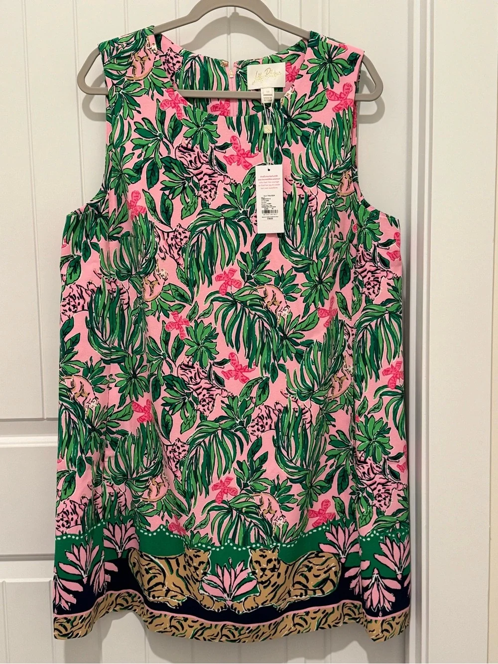 NWT Lilly Pulitzer 16 Edita Shift Dress “Conch Shell Pink Roaring With Joy” - Picture 2 of 13